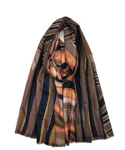 Print sjaal, roest-goud