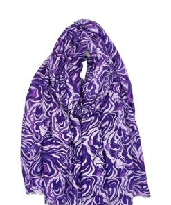 Print sjaal, paars-goud